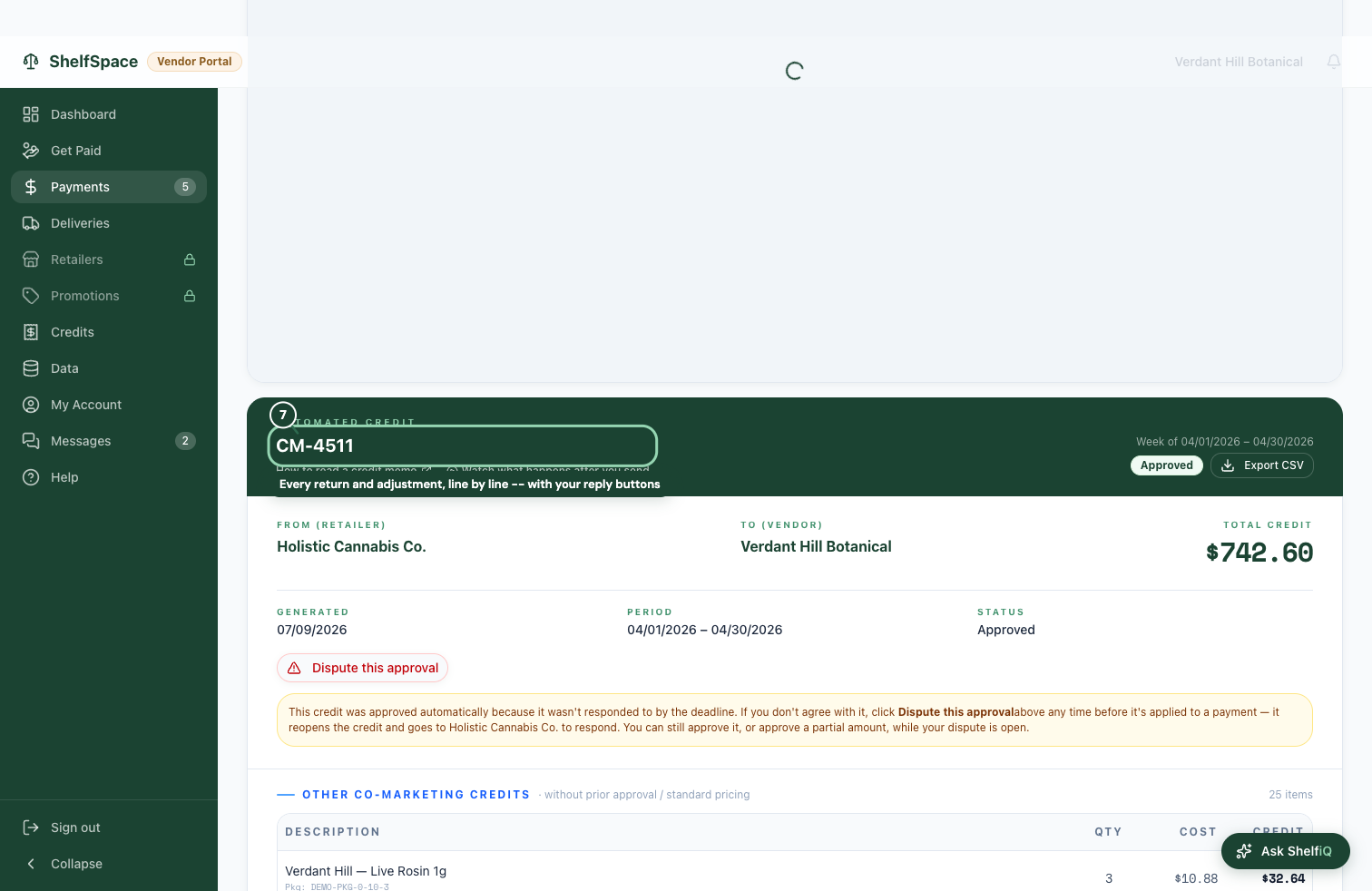 Every return and adjustment, line by line -- with your reply buttons